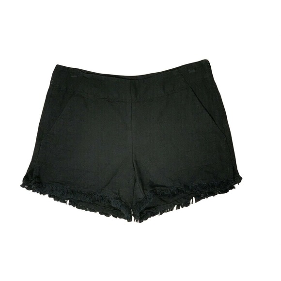Ann Taylor LOFT The Rivera Black Fringe Canvas Shorts Size 0 - Picture 1 of 9